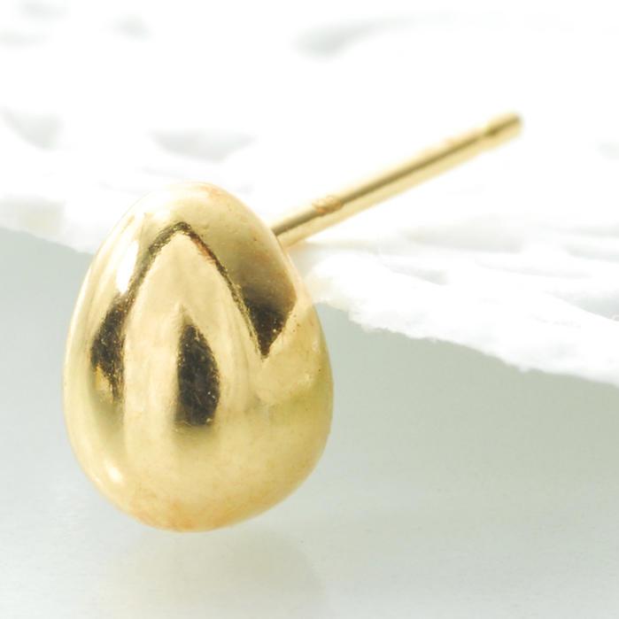 （pe127331-1）18ゴールドのコロンとした6mmたまご型ピアス スタッドピアスK18 18K  18金 | ブランド登録なし | 02