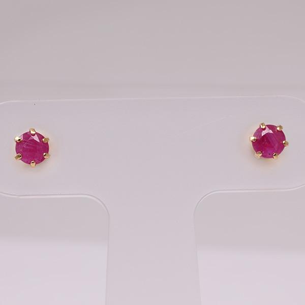 pebirthday07k）誕生石 ピアス ルビーピアス K18ゴールド スタッド