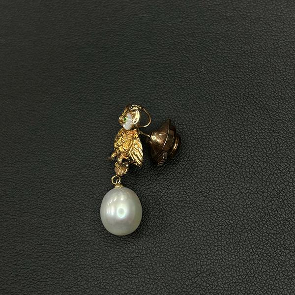 RITCHEY（リッチー） K18PGナンヨウパール ブローチ フクロウ 動物