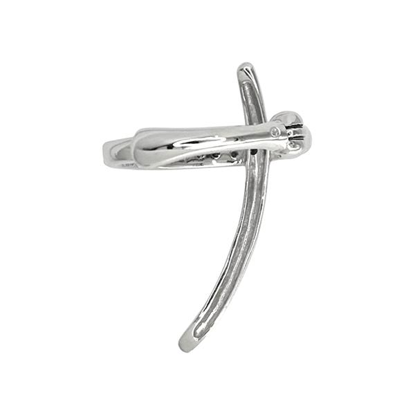 イヤーカフ 大きめ ダイヤモンド 18金 ホワイトゴールド 0.13ct