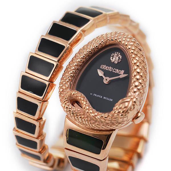 ブラック 黒 RV1L141M0061 roberto cavalli by FRANCK MULLER ロベルト カヴァリ バイ フランク ミュラー  レディース 腕時計 爆買の画像