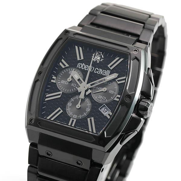 ブラック 黒 RV1G157M0061 roberto cavalli by FRANCK MULLER ロベルト カヴァリ バイ フランク ミュラー  メンズ 腕時計 国内 爆買の画像
