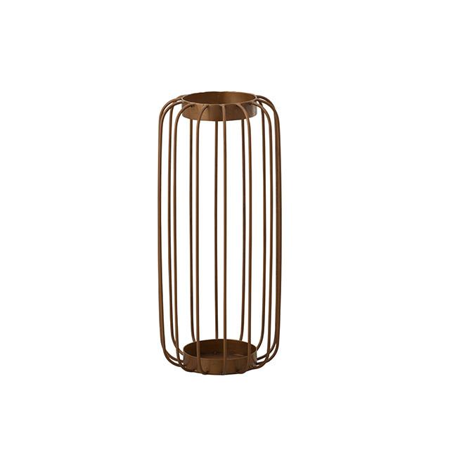 Louver ルーバー　ゴールドM 18×41　アイアンフレーム　花瓶　陶器　花器 フラワーベース※ガラスシリンダー別売り