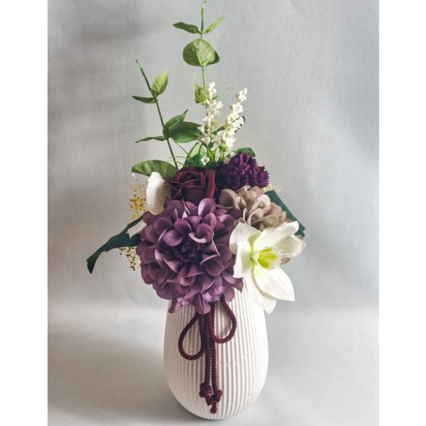 アーティフィシャルフラワー フューネラルアレンジ　お供え　供花　monchi先生作　monchi2108003