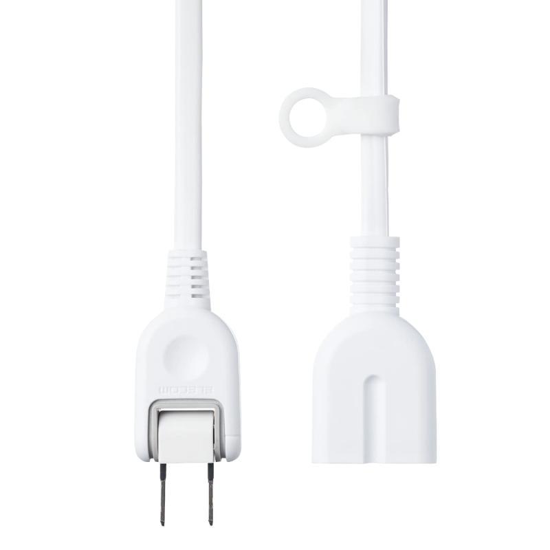 エレコム 電源タップ 延長コード 1m ほこり防止シャッター付き 極性対応 3ピンプラグ接続可能 ホワイト T-X01-2110WH | 
