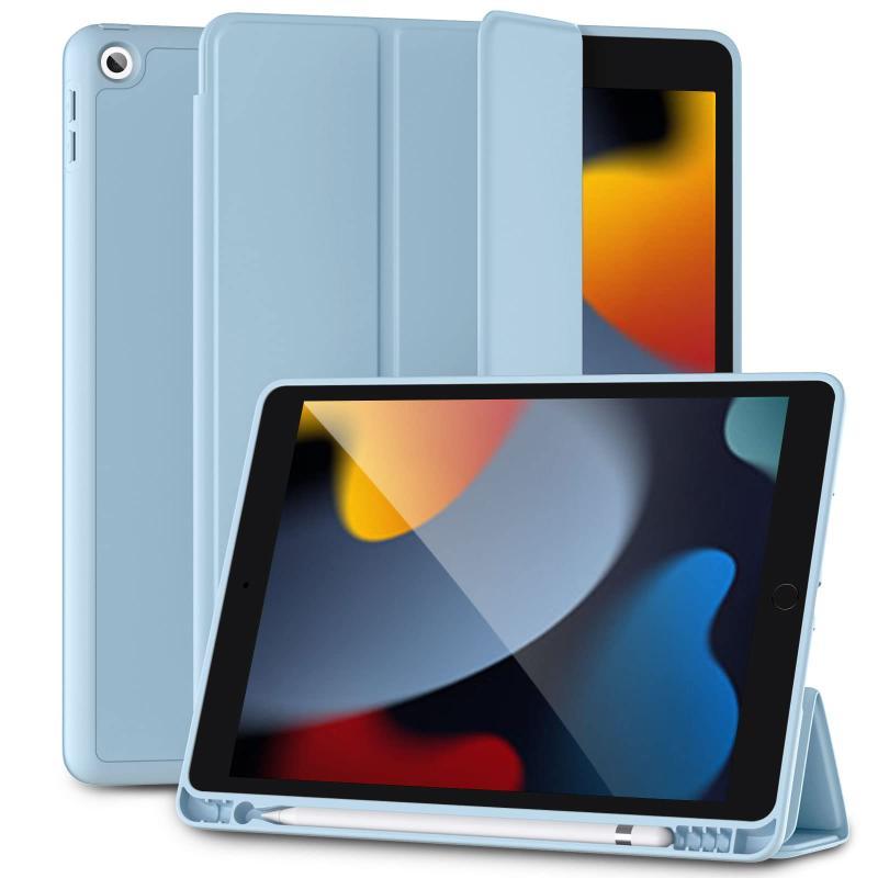 Maledan 対応iPad 9世代 ケース ペン収納 対応iPad ケース 第8世代 軽薄 衝撃吸収 TPU スタンド機能付き オートスリープ/ウェ | 