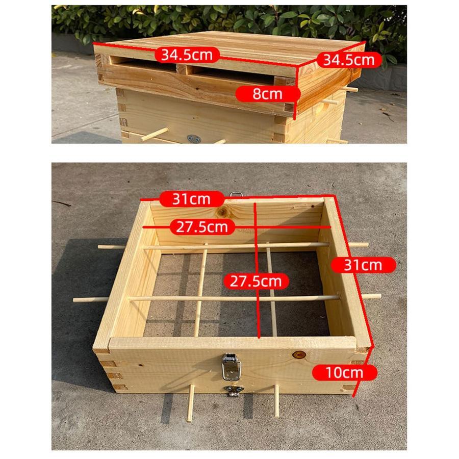 5階 蜜蜂巣箱 ミツバチ 巣箱 杉材養蜂箱キット 焼彩仕上 ワックスを煮る 5階の格子箱 防湿 防虫 防水 簡単インストール｜daibasitystore3｜04
