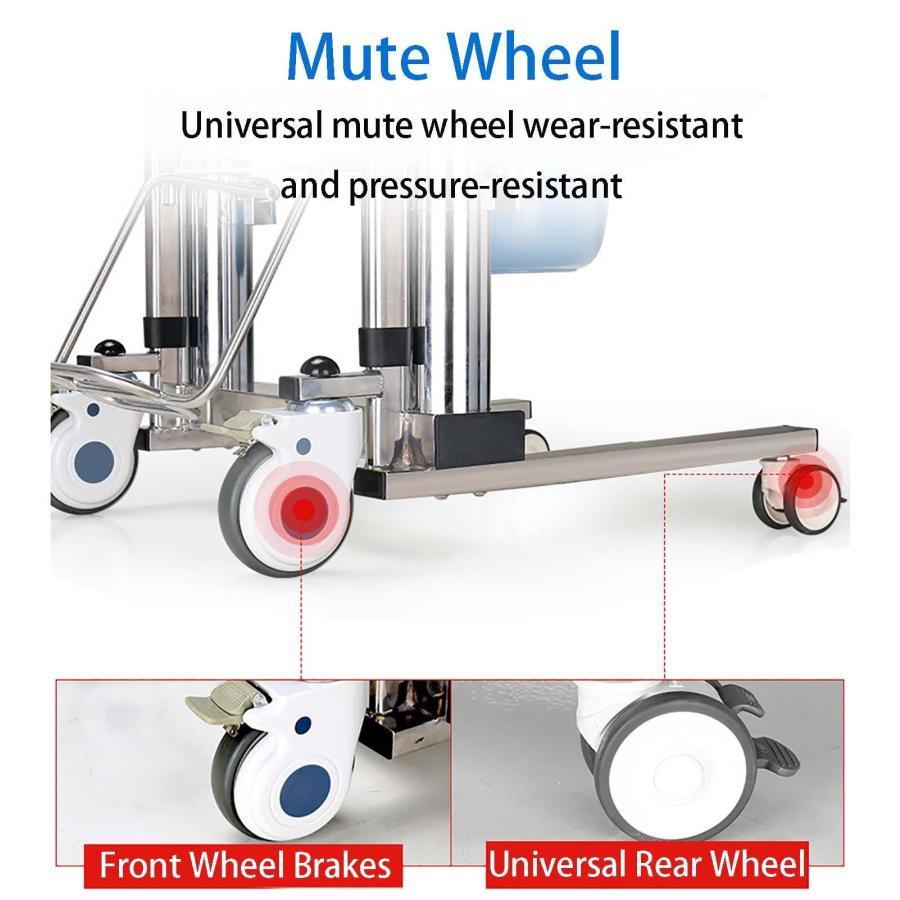 患者リフト 患者リフト、ポータブル移送リフター 180°分割シート付き多機能シャワーチェア、家庭用ポータブル輸送車椅子ベッドサイド便器椅子 患者リフト