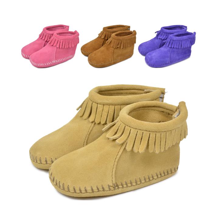 Minnetonka ミネトンカ MINNETONKA キッズ ベルクロ バックフラップ 