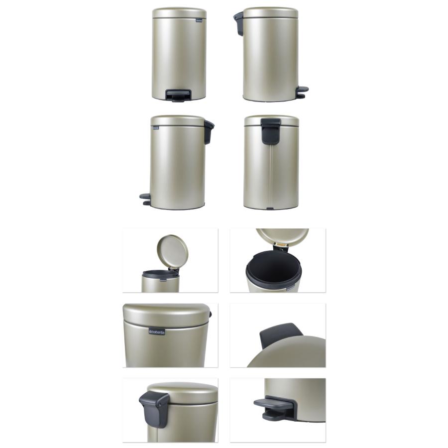 ブラバンシア brabantia ペダルビン Pedal Bin NEWICON 12L Matt.Steel Champagne ゴミ箱 ダストボックス 筒型 ふた付き 縦型 ソフトクロージング 北欧 | brabantia | 04