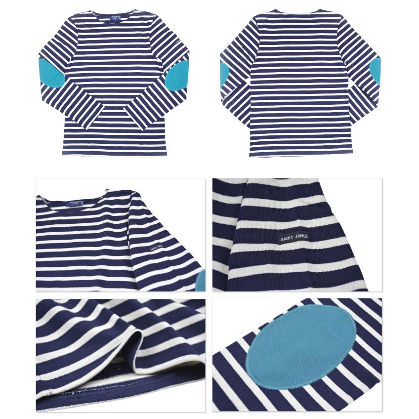 セントジェームス ボートネック 長袖Ｔシャツ SAINT JAMES MERID MOD R COUD 0407  エルボーパッチ ロンT | SAINT JAMES | 01