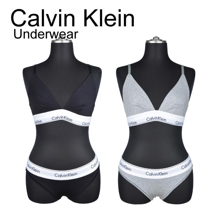 カルバンクライン CALVIN KLEIN ブラ&ショーツセット QF1061 トライアングルブラ パットなし 下着  女性用下着 スポーツブラ ジム  スポブラ ヨガ | Calvin Klein