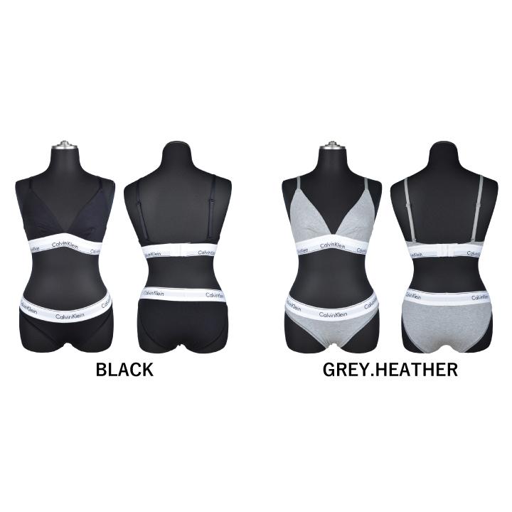 カルバンクライン CALVIN KLEIN ブラ&ショーツセット QF1061 トライアングルブラ パットなし 下着  女性用下着 スポーツブラ ジム  スポブラ ヨガ | Calvin Klein | 01