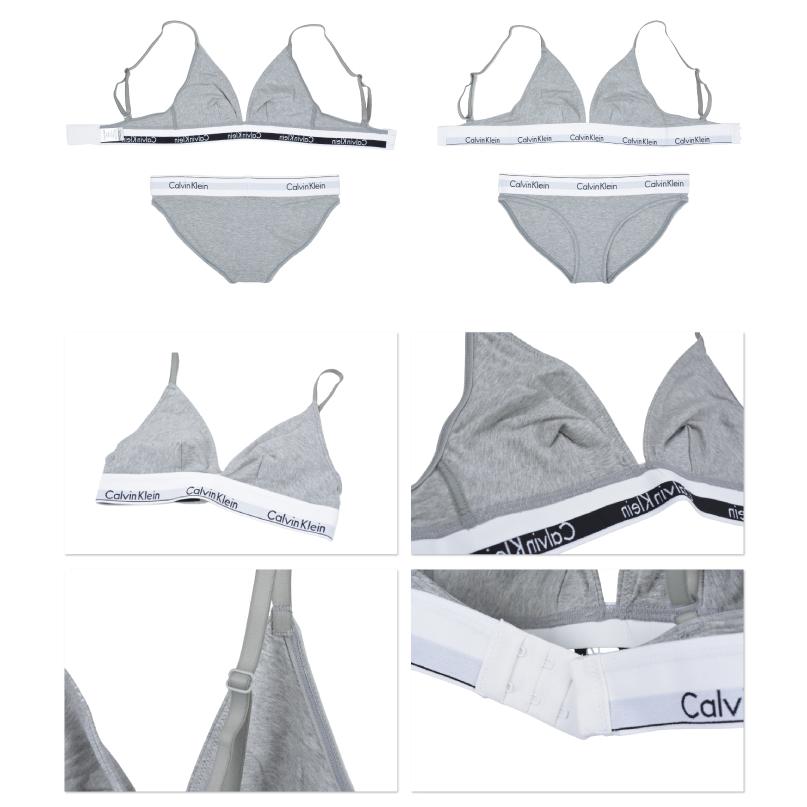 カルバンクライン CALVIN KLEIN ブラ&ショーツセット QF1061 トライアングルブラ パットなし 下着  女性用下着 スポーツブラ ジム  スポブラ ヨガ | Calvin Klein | 02