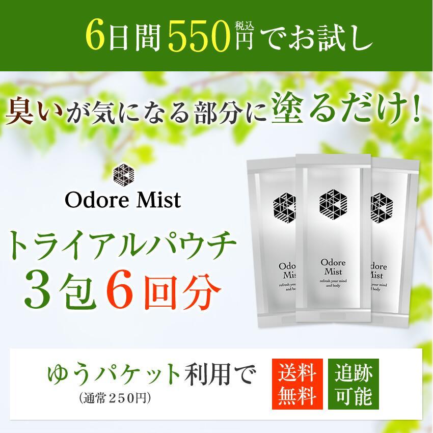 ワキ汗 対策 口コミで話題の制汗剤　オドレミストお試し用3包セット 約6回分 数量限定 送料無料 デオドランドスプレー 脇汗対策 わきが 足臭　 |  | 06