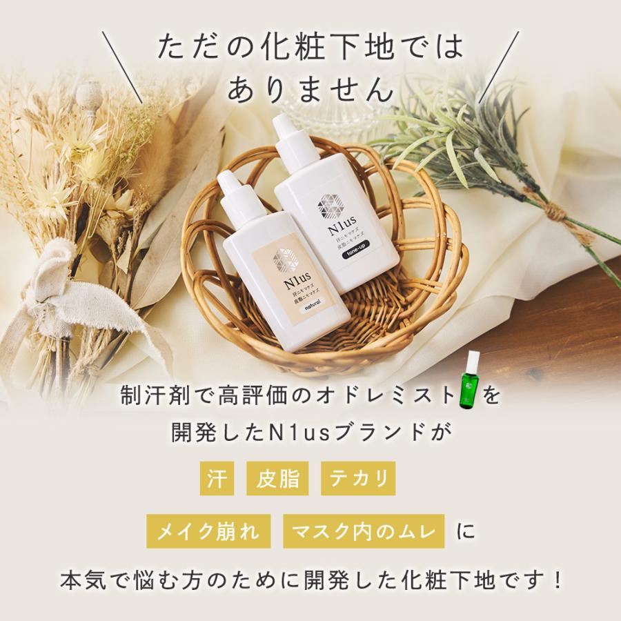 100セット限定おまけ付 汗ニモマケズ皮脂ニモマケズ (汗皮脂テカリ防止UV化粧下地)30ml ナチュラルorトーンアップ＆ N1us デオドラントパウダーミスト50mlセット |  | 05