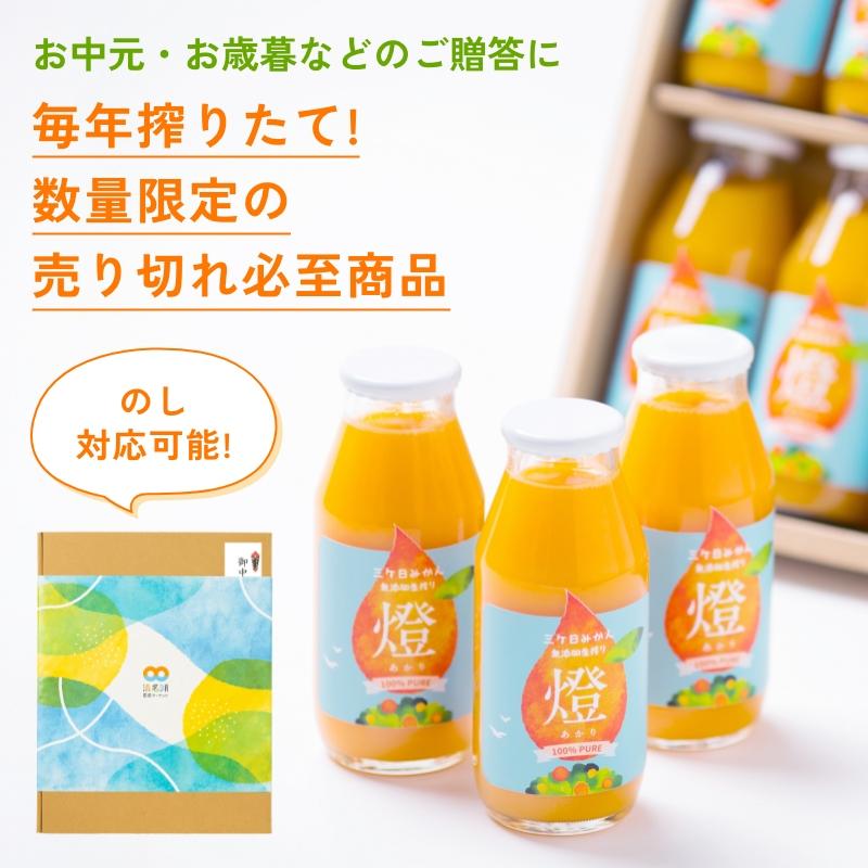 【okapi】1000ｍｌみかんジュース１２本×２セット 超濃厚 三ヶ日みかん100％ジュース 燈(あかり) 1000ml×2本入 ギフト