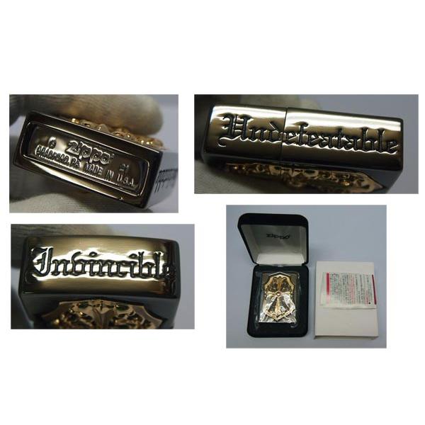 新品正規品 規格外の重厚感！復刻 纏鎧 各300個限定モデル METAL-JACKET 2FMJ-CRSBKG(黒Niミラー両面ゴールド装飾 3面文字刻印)ZIPPO☆おまけメンテブラシ付き！の画像