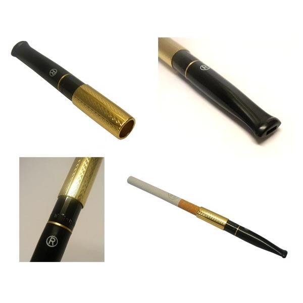 送料140円〜復刻版 限定品 新品RONSON(ロンソン)タバコ用(直径0,75cm)ホルダーRHL0082(ショートゴールドエンジンタン)長さ7,8cm専用フィルター1セット付 日本製|daido-net|02