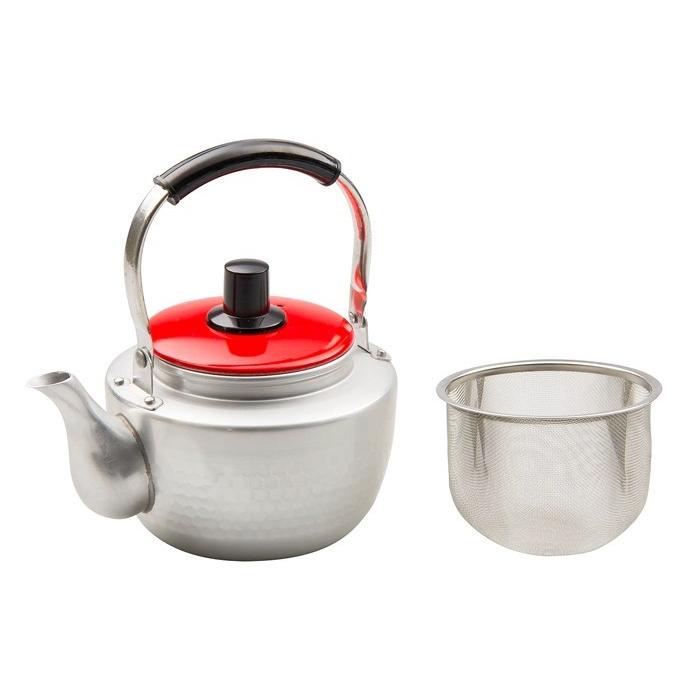 前川金属 銀河急須 10号 ステン茶こし付き 1.0L アルミ 槌目 : 台所屋