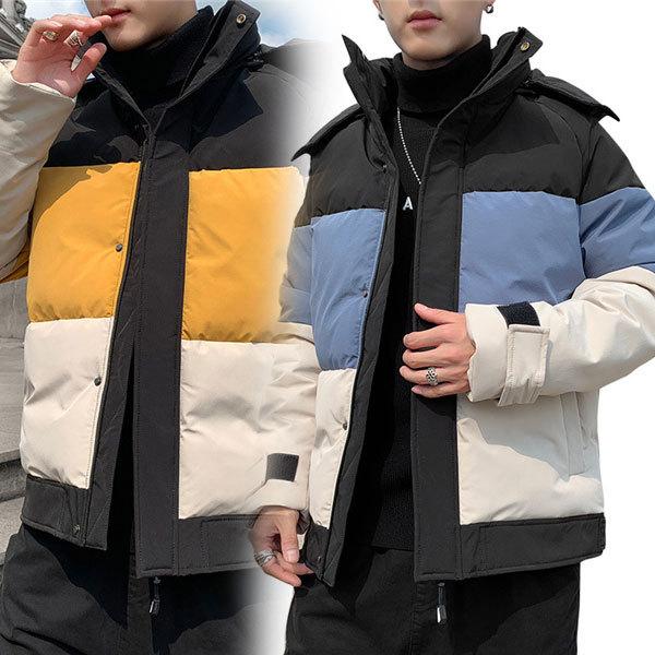 人気アイテム アウター ウインドブレーカー メンズ 中綿ジャケット 配色 ブルゾン パーカー フード付き 秋冬 中綿コート 無地 スポーツ あたたか アウトドア Recomenda Co