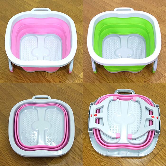 折りたたみ式足湯バケツ ASHI湯 足浴 足湯用 温浴 半身浴 冷え対策 省スペース フットバス たらい 足湯桶 たためる |  | 02