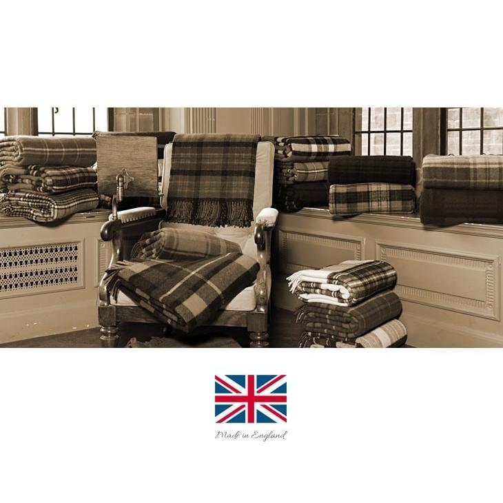 TWEEDMILL 大判サイズ　ウール100% チェック柄ストール　ブランケット TWEED MILL（ツイードミル） 76×175 タータンチェック ブランケット