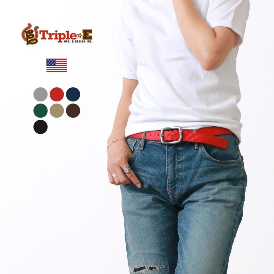 TRIPLE E（トリプルイー） プレーン ナイロン ウェブ ベルト