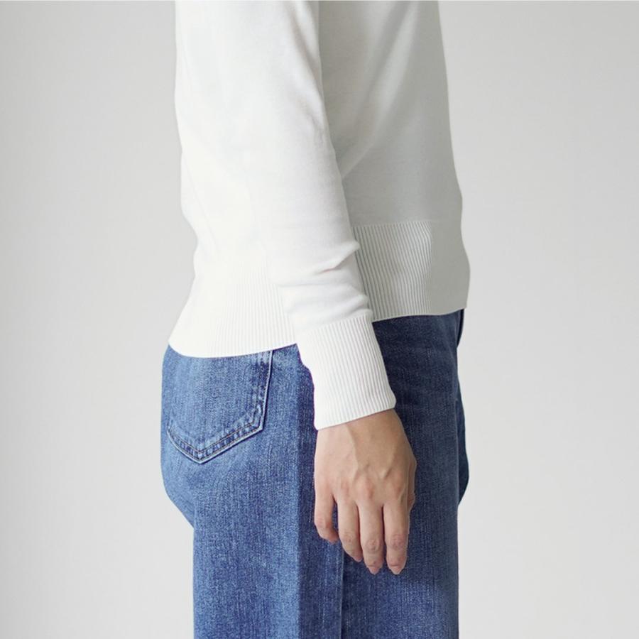 GICIPI（ジチピ） フラーゴラ クルーネック ジャストフィット ニットソー / レディース カットソー コットンニット 薄手 長袖の画像