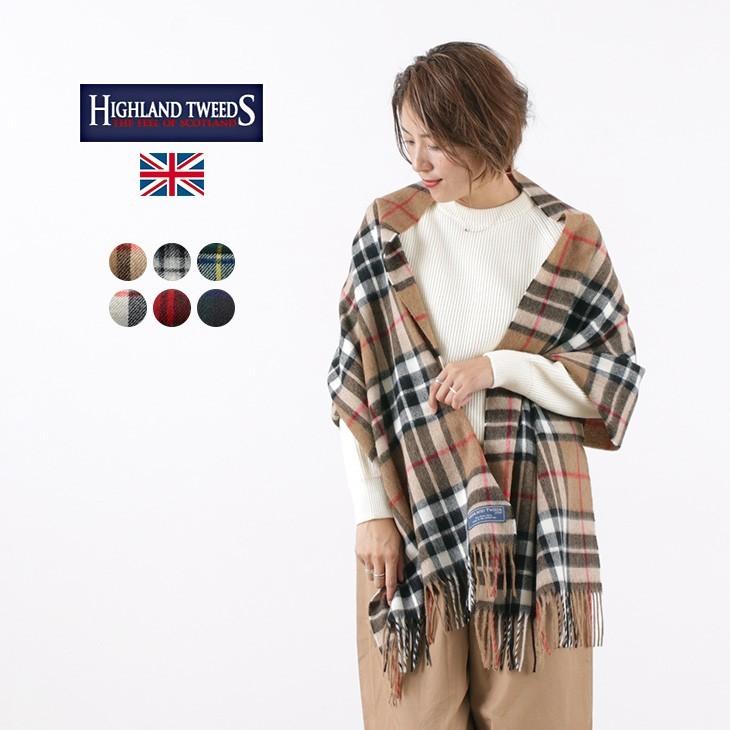 Highland Tweeds ハイランドツイード ラムウール チェック マフラー 大判サイズ レディース ストール イギリス製 Gochi 通販 Yahoo ショッピング