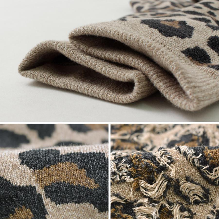 ROTOTO（ロトト） R1340 パイル レオパード クルー ソックス / メンズ