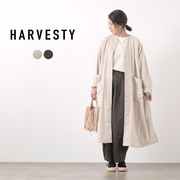 激安単価で 期間限定ポイント10倍 Harvesty ハーベスティ アトリエローブ コットン ネル レディース バンドカラー ワンピース ライトアウター おしゃれ Www Skylanceronline Com