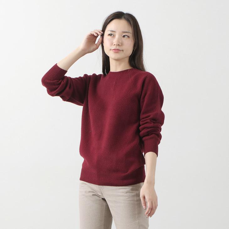 HARLEY OF SCOTLAND（ハーレーオブスコットランド） メリノ カシミヤ クルーネック ニット / メンズ レディース / 無地 OF