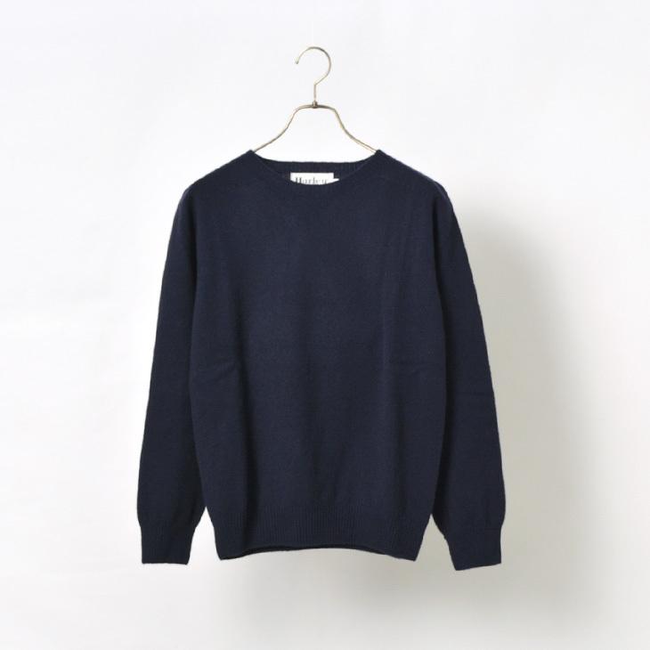 HARLEY OF SCOTLAND（ハーレーオブスコットランド） メリノ カシミヤ クルーネック ニット / メンズ レディース / 無地 OF