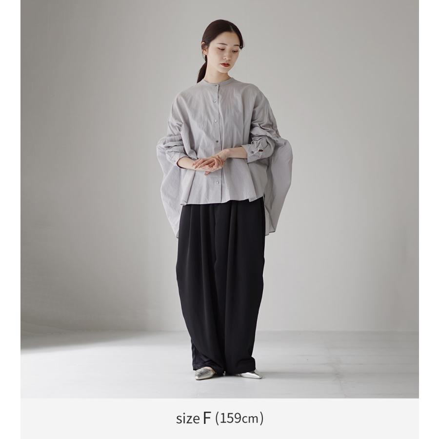 mizuiroind（ミズイロインド） バックギャザー ワイドシャツ 日本製