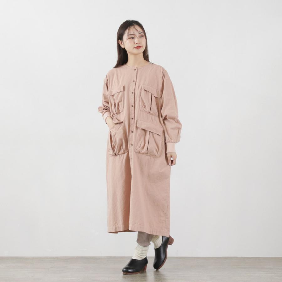 tumugu（ツムグ） ナチュラルピーチワッシャービエラ コートワンピース