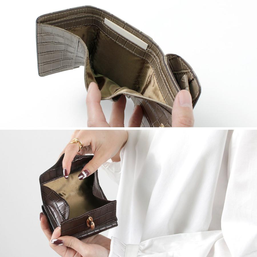 HASHIBAMI クロコダイル風三つ折り財布 Hashibami（ハシバミ） ニュージーン クロコ型押し 3つ折り財布