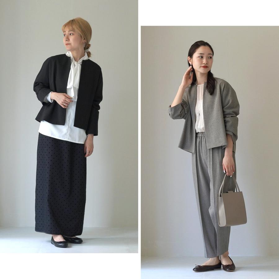 新品 WHYTO ホワイト ギャザー 前開 ブラウス ジャケット whyto ホワイト ギャザー ハーフスリーブ ジャケット “gather half