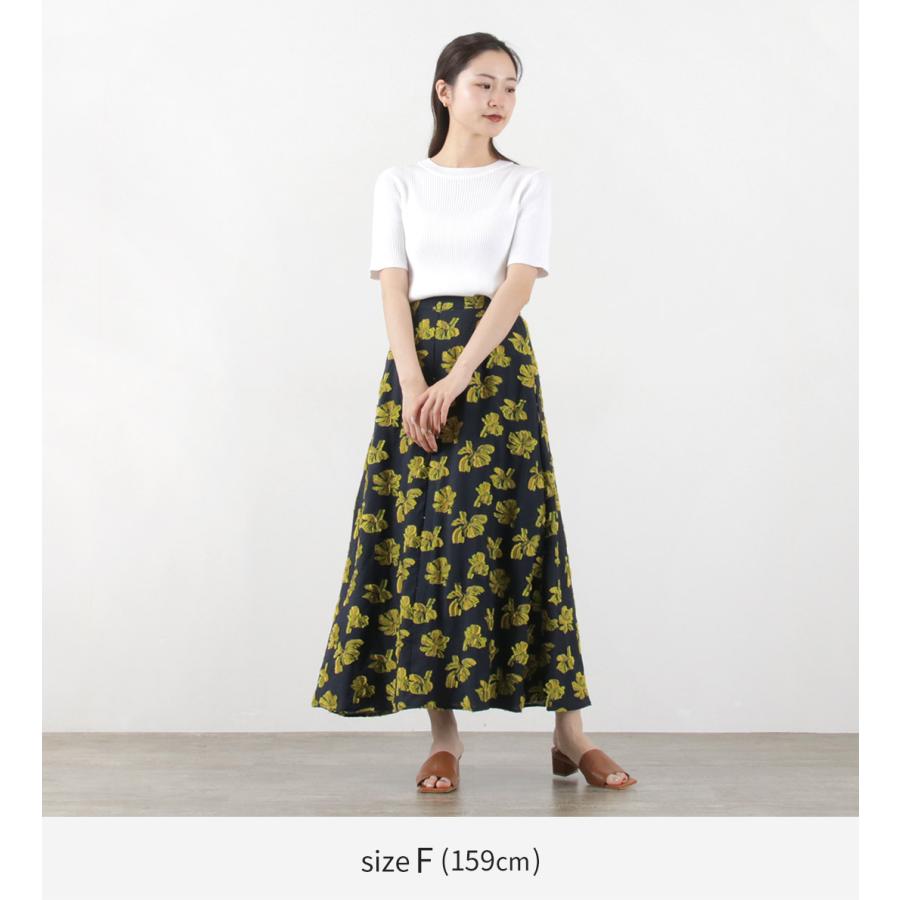 MIDIUMISOLID（ミディウミソリッド） フラワー ジャガード スカート