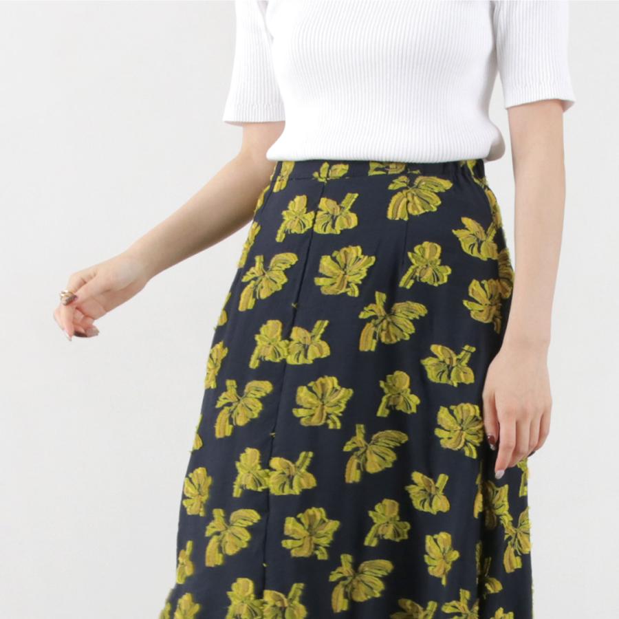 MIDIUMISOLID（ミディウミソリッド） フラワー ジャガード スカート