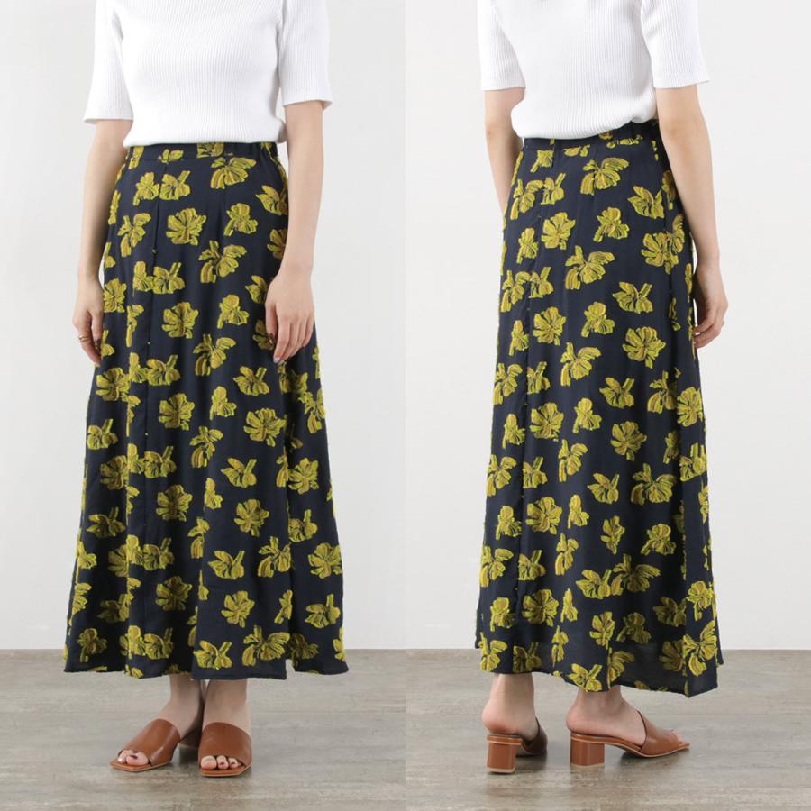 MIDIUMISOLID（ミディウミソリッド） フラワー ジャガード スカート