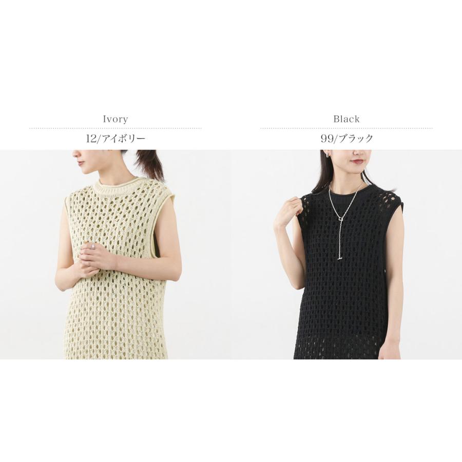 MIDIUMISOLID（ミディウミソリッド） メッシュ ノースリーブワンピース