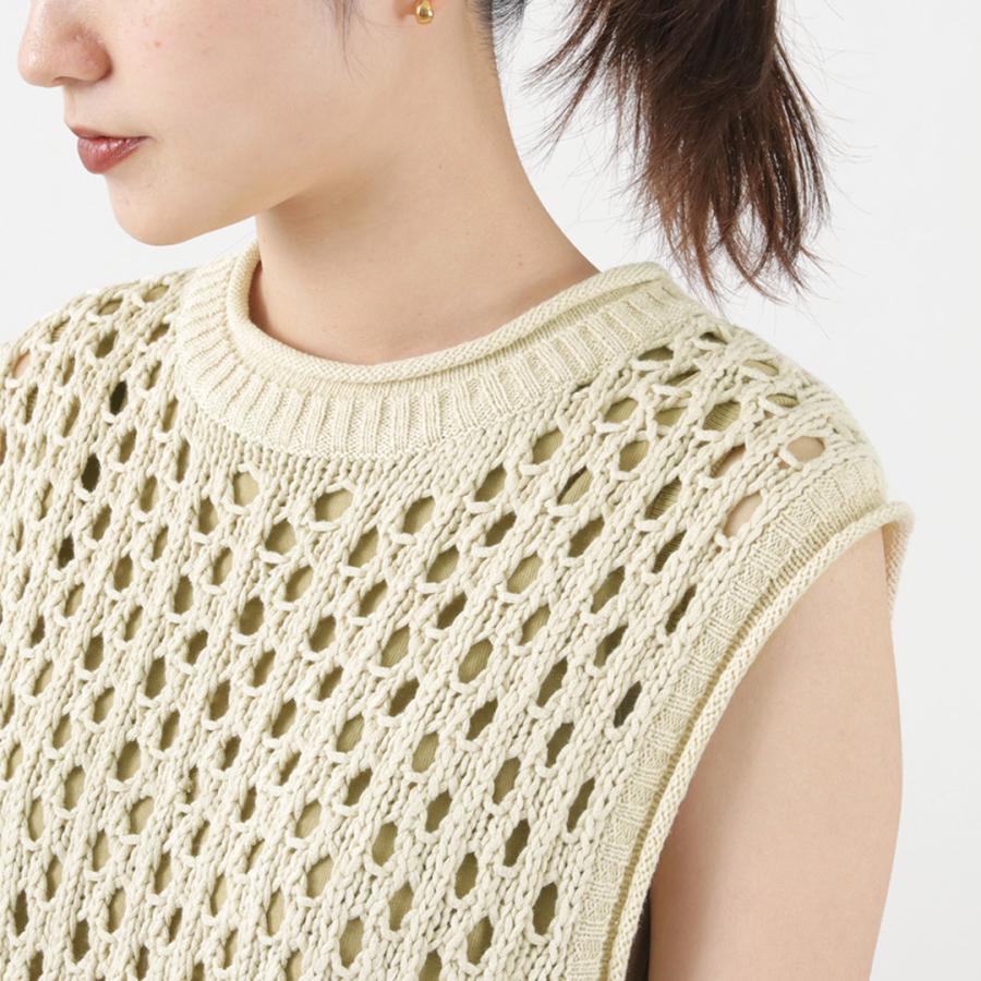 MIDIUMISOLID（ミディウミソリッド） メッシュ ノースリーブワンピース