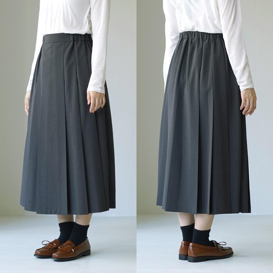 MidiUmi ブラック プリーツロングスカート MidiUmi（ミディウミ） カラー プリーツ スカート / ロング Aライン