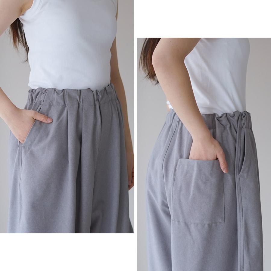 mizuiro ind（ミズイロインド） ワイド カーゴ パンツ 日本製 / レディース イージーパンツ ウエストゴム 総ゴム ゆったりの画像