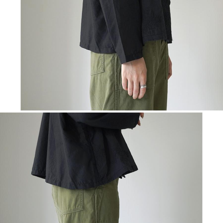 mizuiroind（ミズイロインド） レース スタンドカラー シャツ