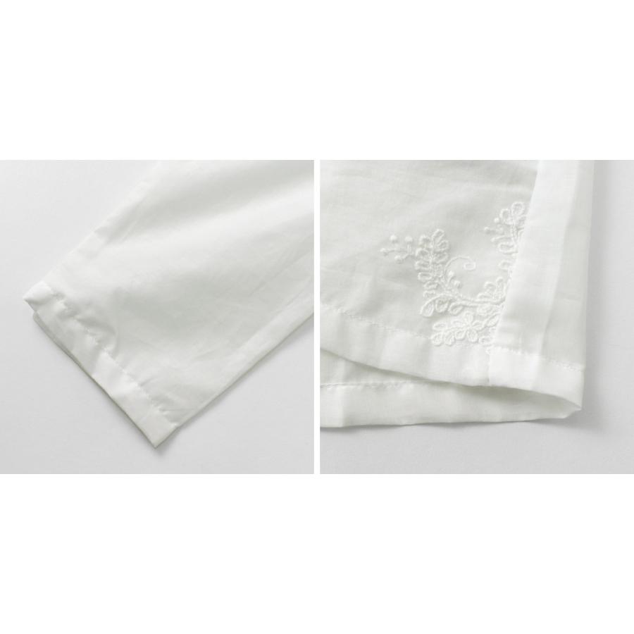 mizuiroind（ミズイロインド） レース スタンドカラー シャツ