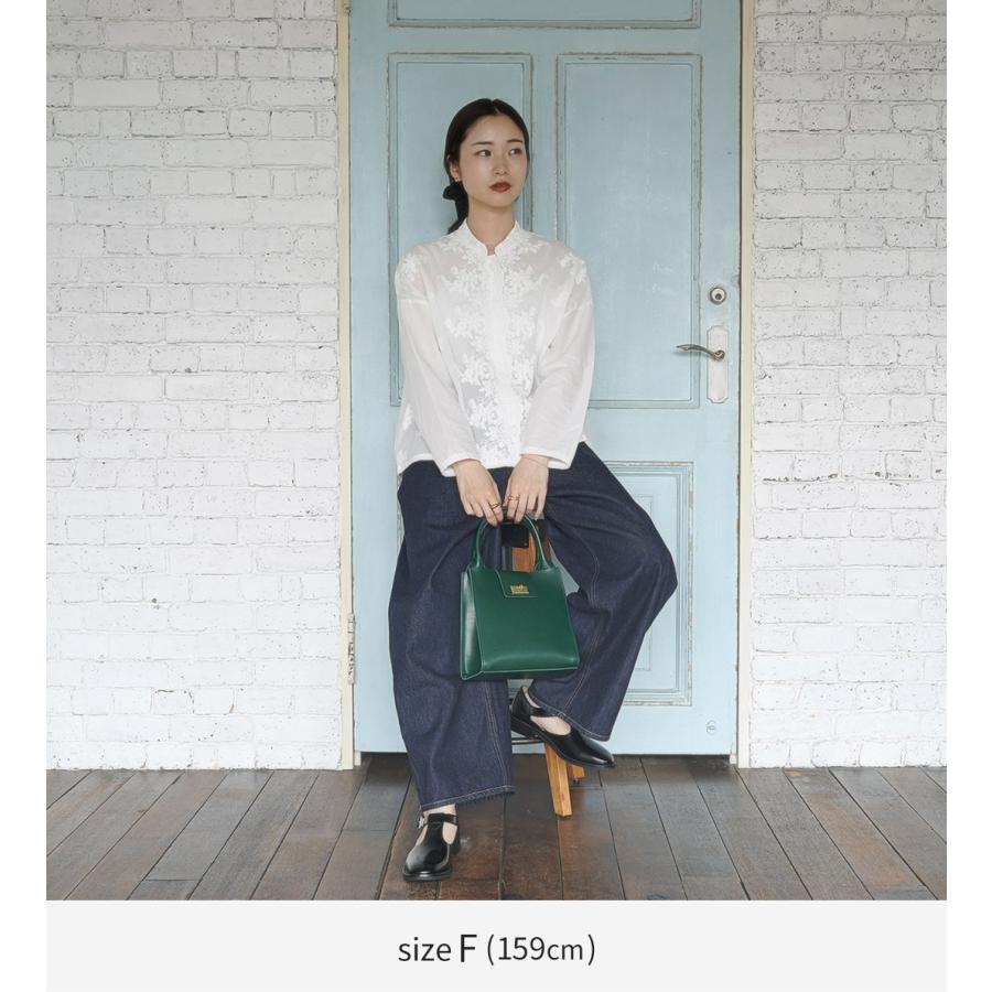 mizuiroind（ミズイロインド） レース スタンドカラー シャツ