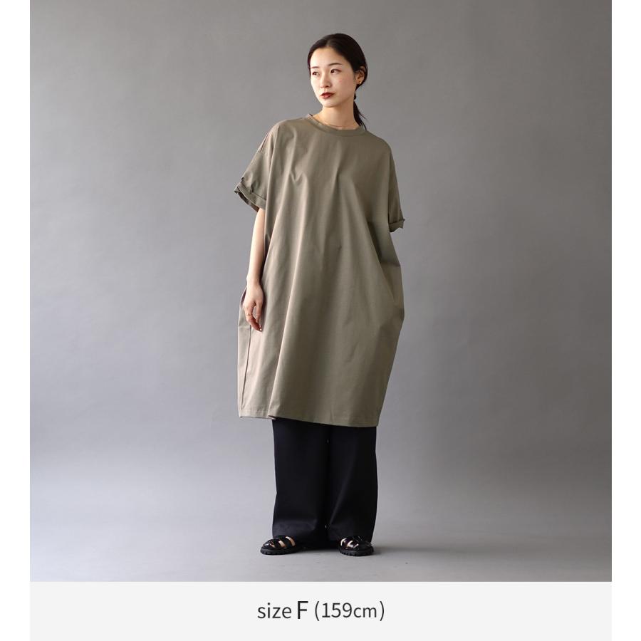 mizuiroind（ミズイロインド） ロールアップ スリーブワンピース