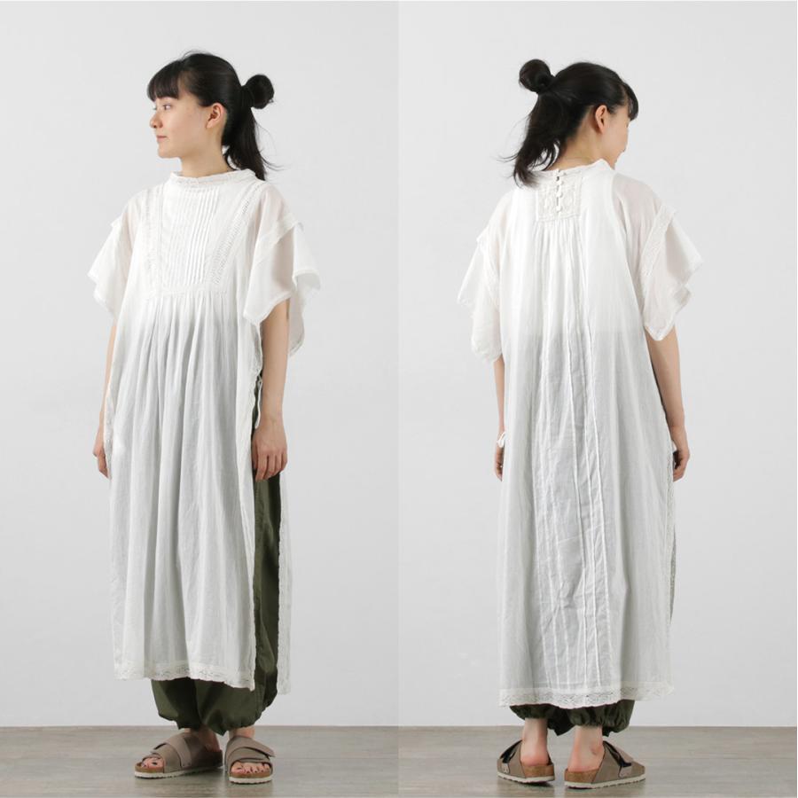 tumugu TUMUGU（ツムグ） サイドリボン ワンピース / ロング丈 半袖 